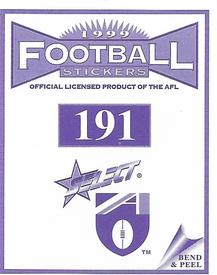 1999 Select AFL Stickers #191 Mark Merenda Back